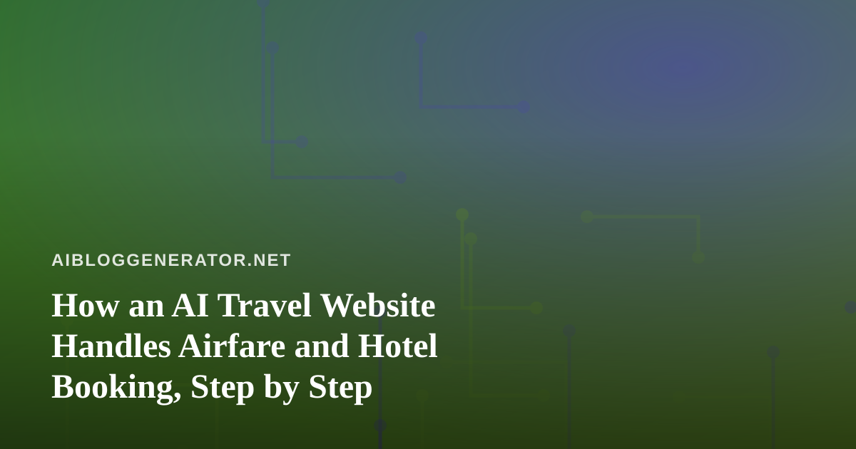 How an AI Travel Website Handles Airfare and Hotel Booking, Step by Step